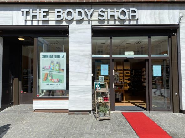 Utsiden av The Body Shop Kristiansand butikken